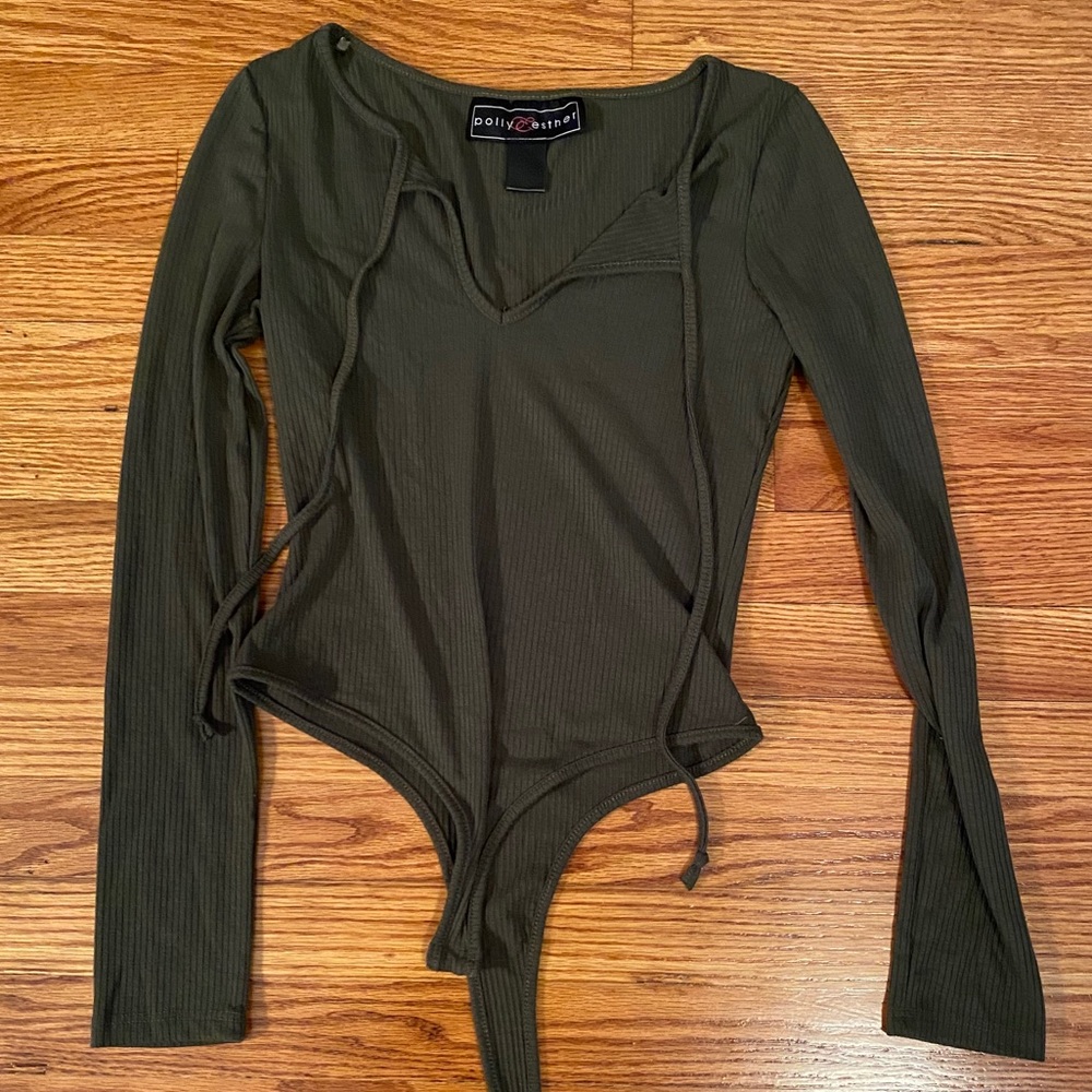 Dark Green Long Sleeve Bodysuit